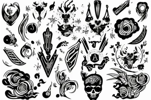 Czarny smok jedzący ogon tattoo idea