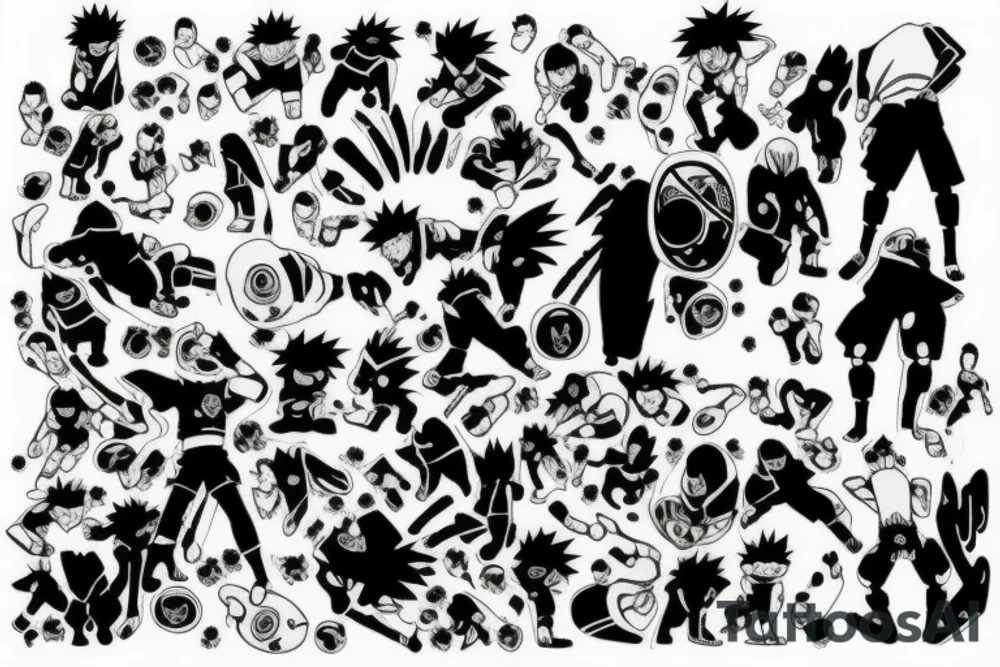 The character from Naruto anime, like Pain, Jiraiya or Rock Lee tattoo idea