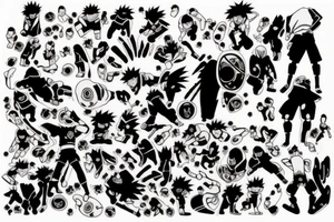 The character from Naruto anime, like Pain, Jiraiya or Rock Lee tattoo idea