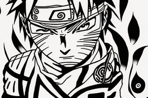 The character from Naruto anime, like Pain, Jiraiya or Rock Lee tattoo idea