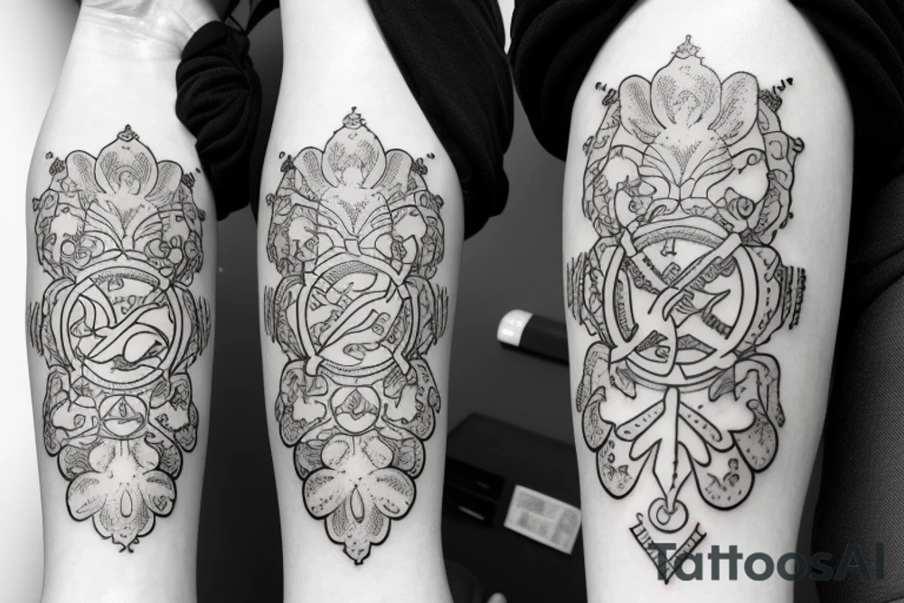 flower with zodiac sign tattoo idea
