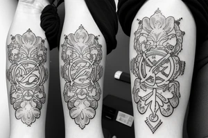 flower with zodiac sign tattoo idea