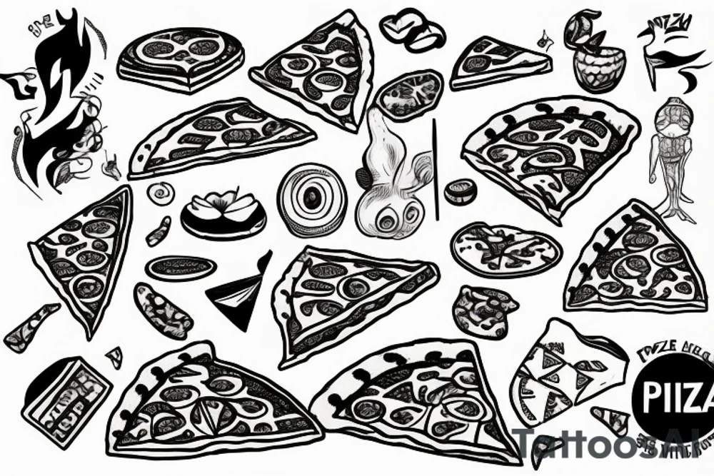 A slice of pizza tattoo idea