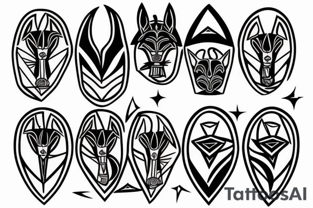half moon anubis tattoo idea