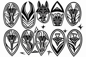 half moon anubis tattoo idea