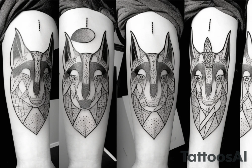 half moon anubis tattoo idea