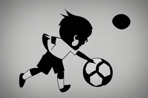 small soccer player with ball tattoo idea