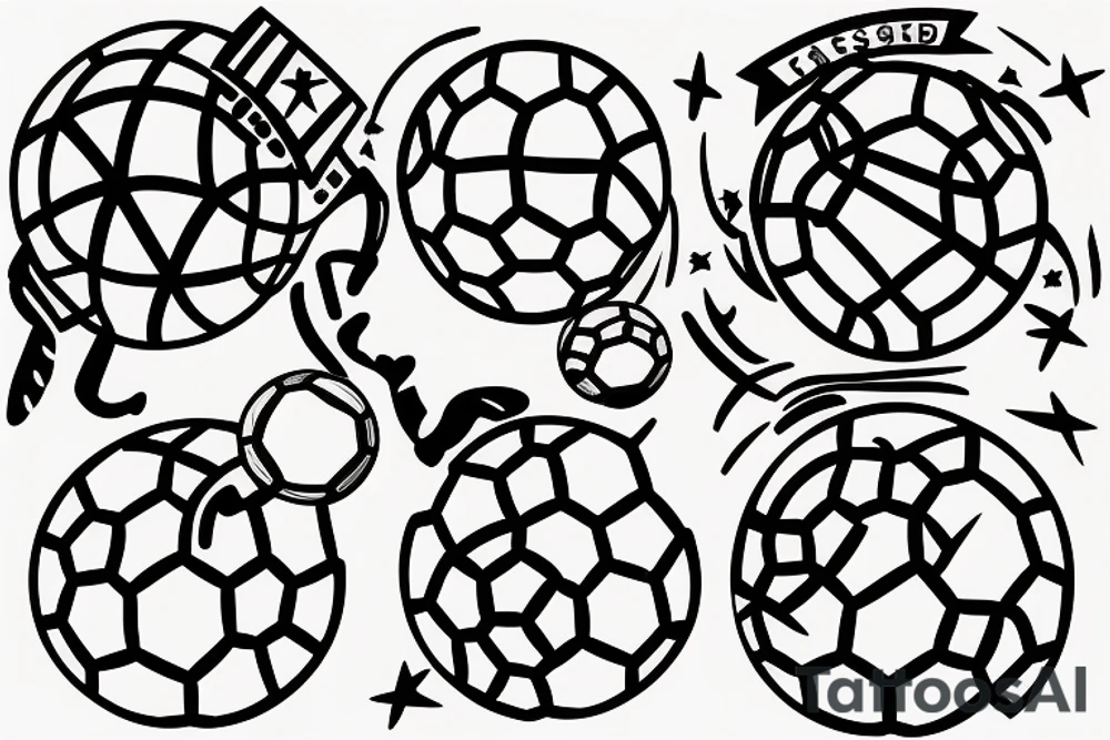 small soccer player with ball tattoo idea