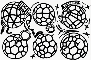 small soccer player with ball tattoo idea