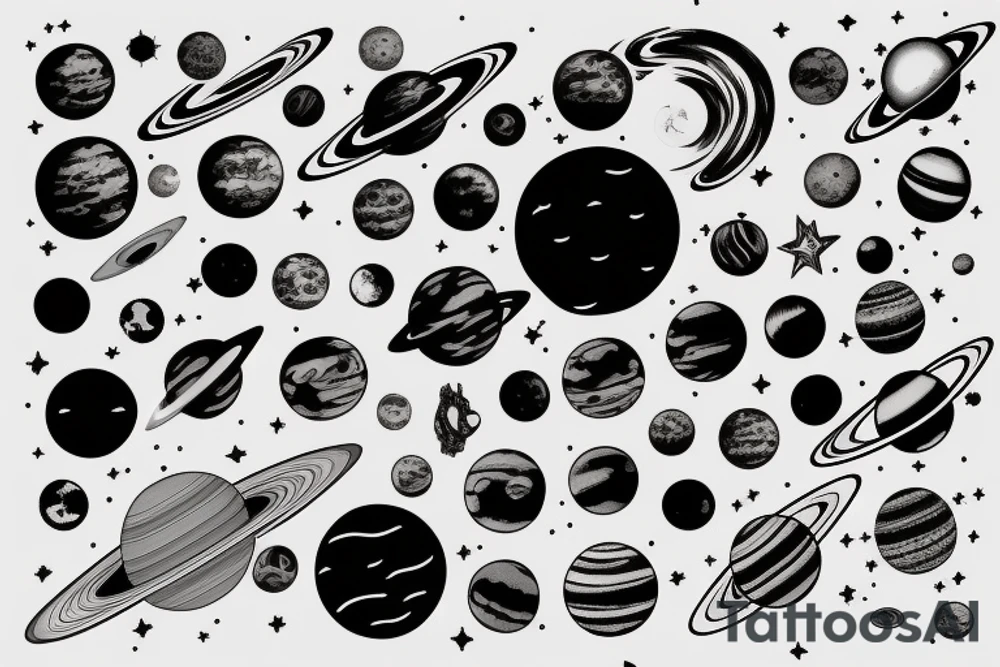 The solar system tattoo idea
