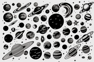 The solar system tattoo idea