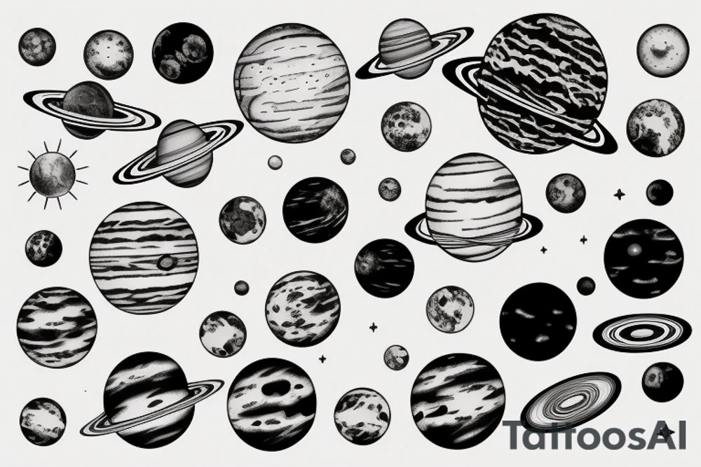 The solar system tattoo idea