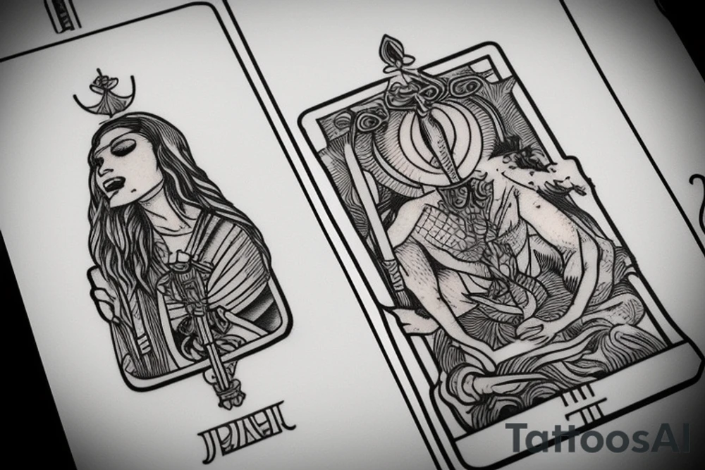 figure tarot card justice tattoo idea