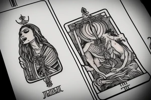 figure tarot card justice tattoo idea