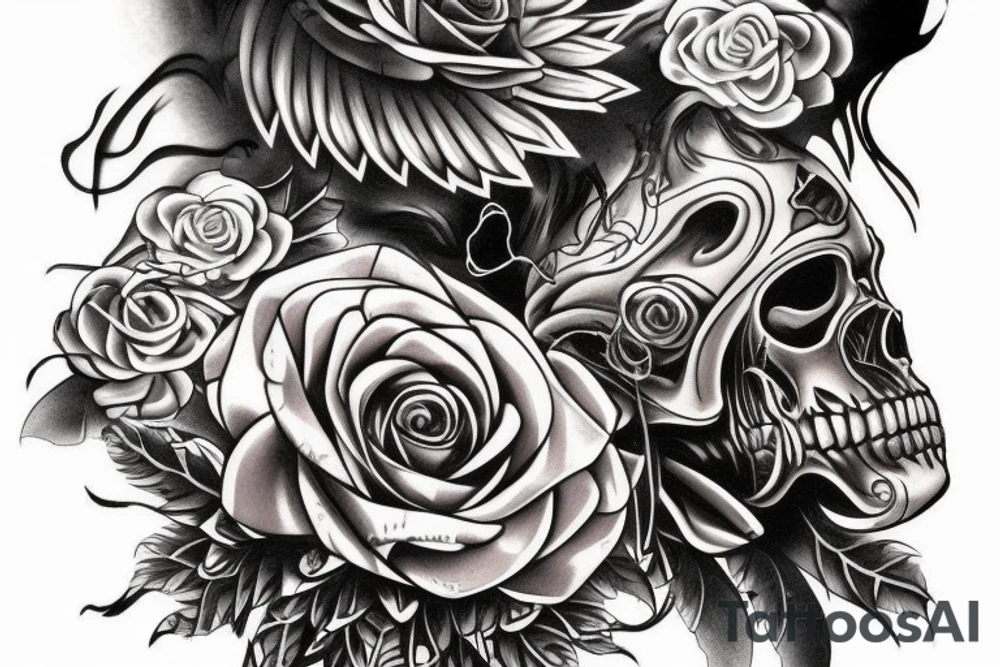 Rękaw z lwem bykiem smokiem tattoo idea