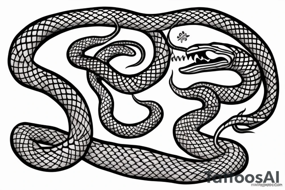 Snake around arm tattoo idea