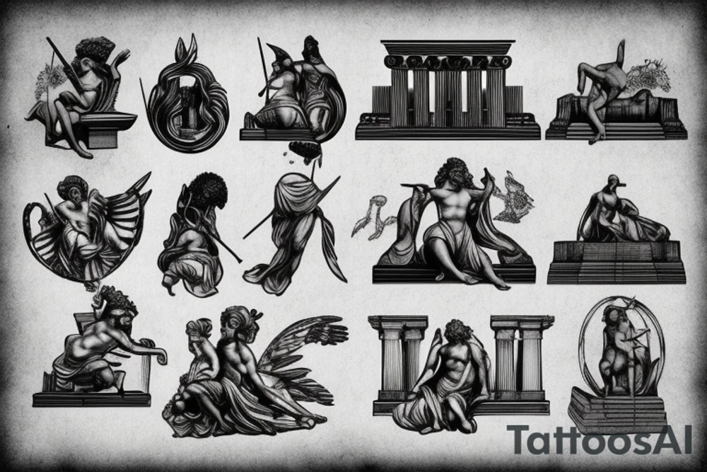 Greek mythology, Greek temple, Statue of David tattoo idea