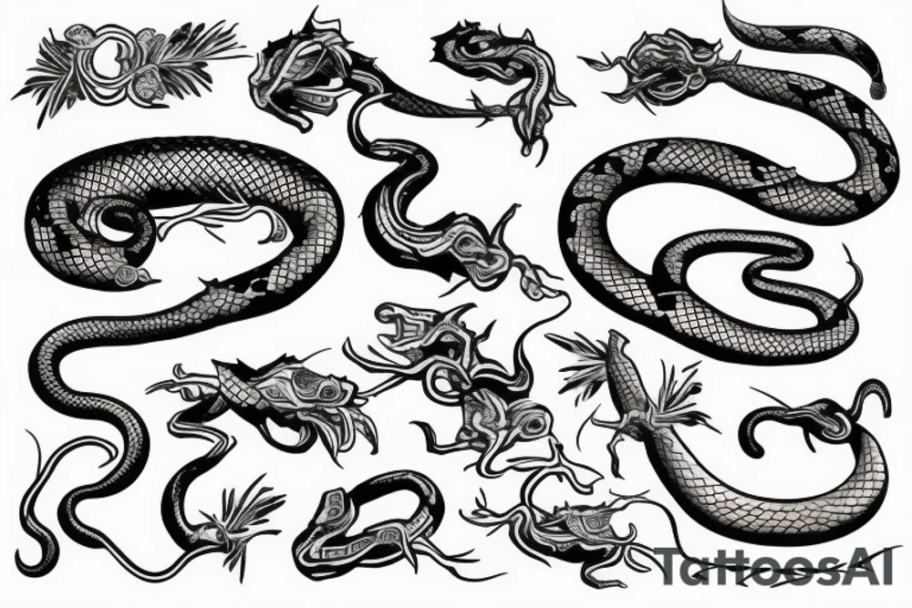 Snake around arm tattoo idea