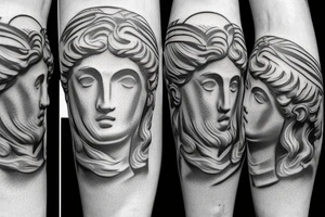 Greek mythology, Greek temple, Statue of David, ligtning tattoo idea