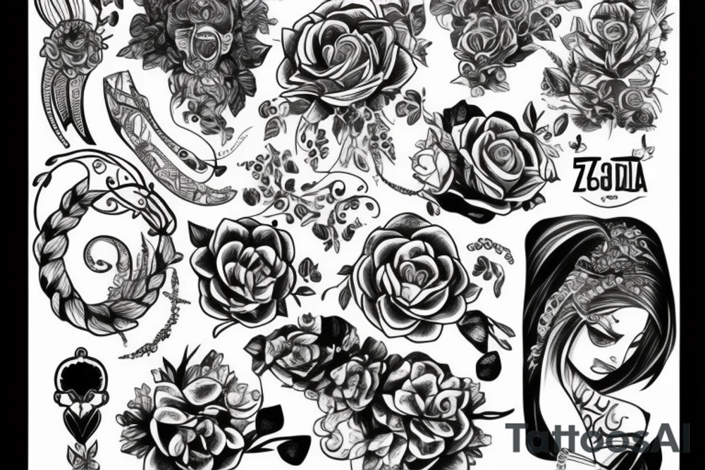 Kobieta z łukiem celująca tattoo idea