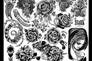 Kobieta z łukiem celująca tattoo idea