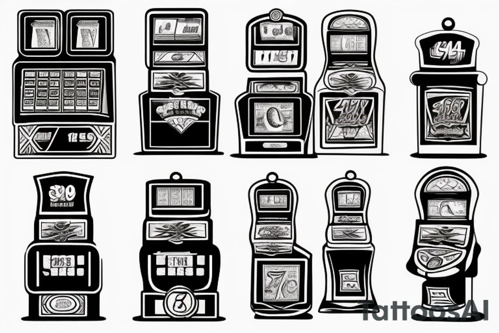 slot machine with numbers 777 tattoo idea
