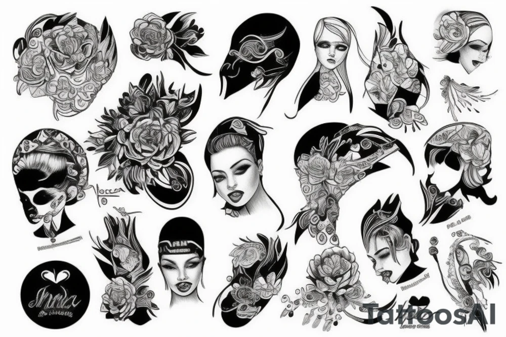 Młoda kobieta z niebieskimi oczami tattoo idea