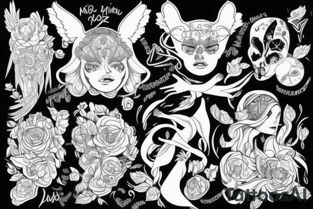 Młoda kobieta z niebieskimi oczami tattoo idea