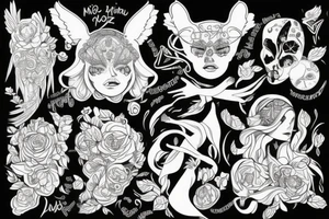 Młoda kobieta z niebieskimi oczami tattoo idea