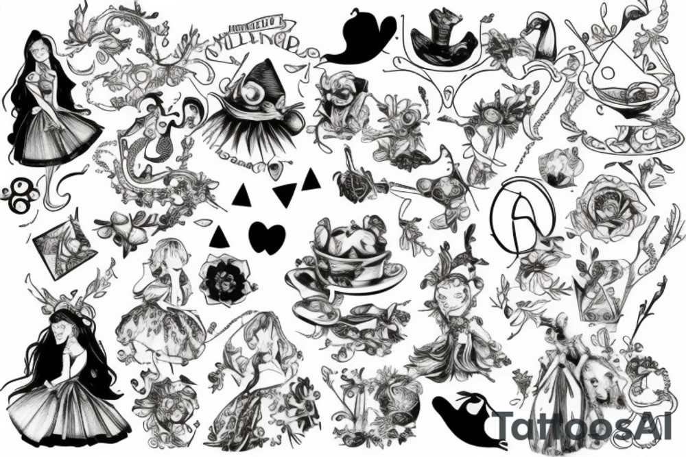 Alice in wonderland tattoo idea