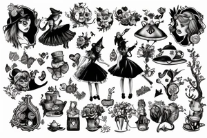 Alice in wonderland tattoo idea