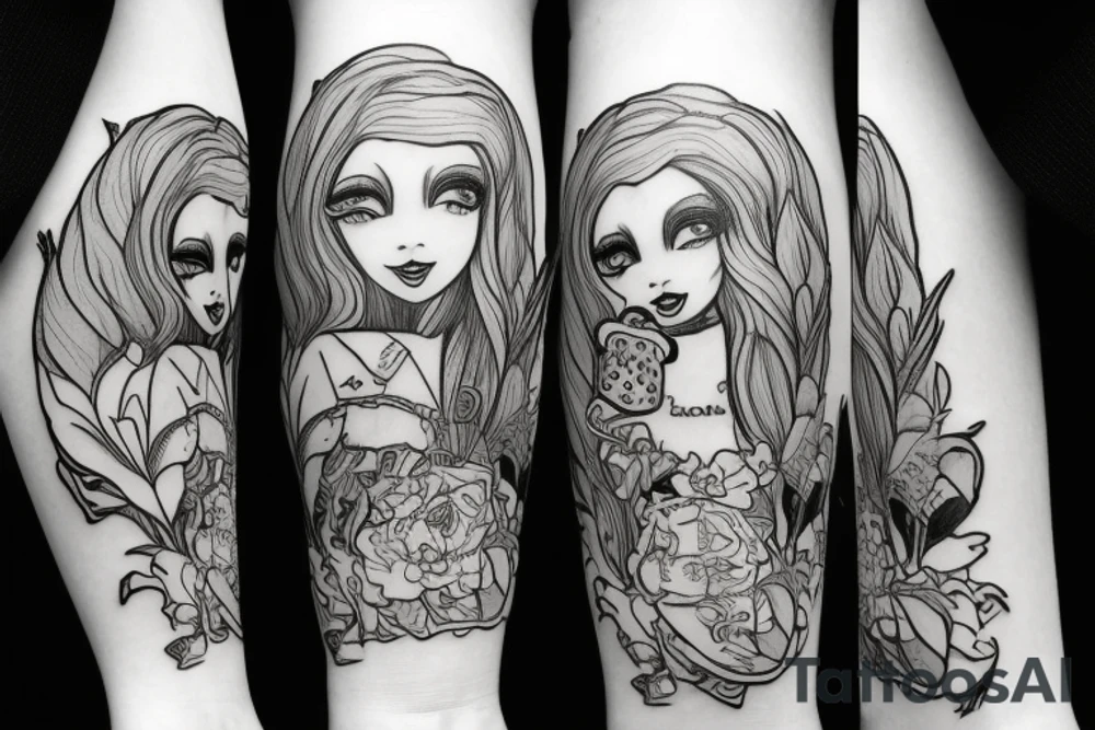 Alice in wonderland tattoo idea
