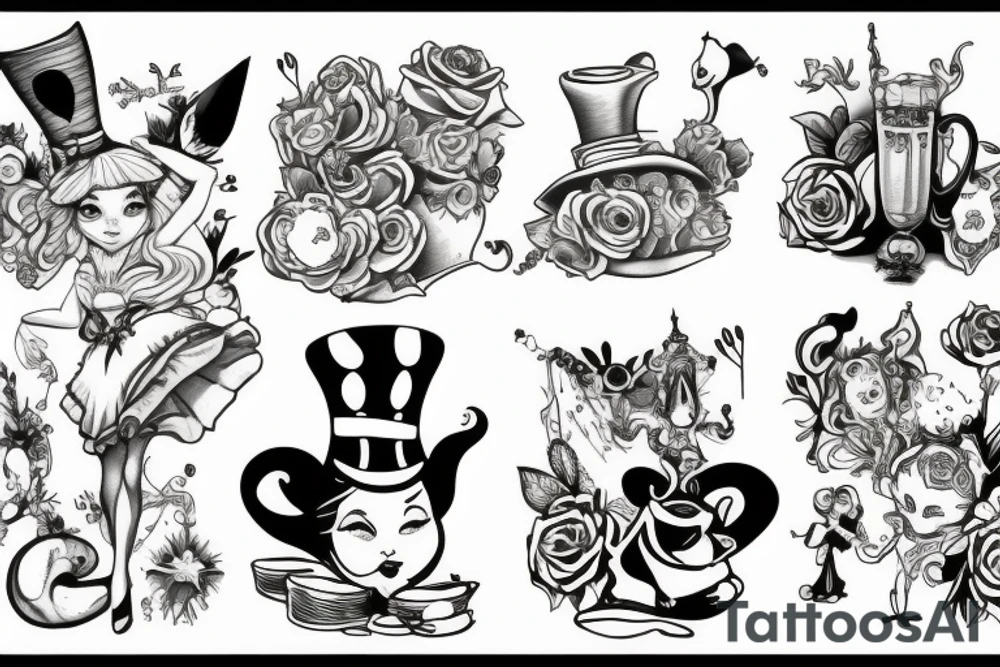 Alice in wonderland tattoo idea