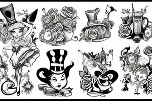 Alice in wonderland tattoo idea