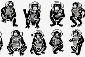 chimpanzee in astronaut suit tattoo idea