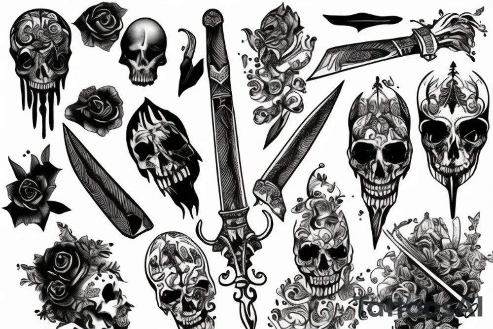 long dagger tattoo idea