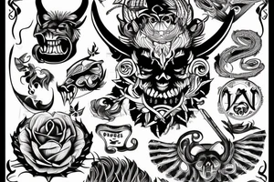 Devil with cigaratte tattoo idea