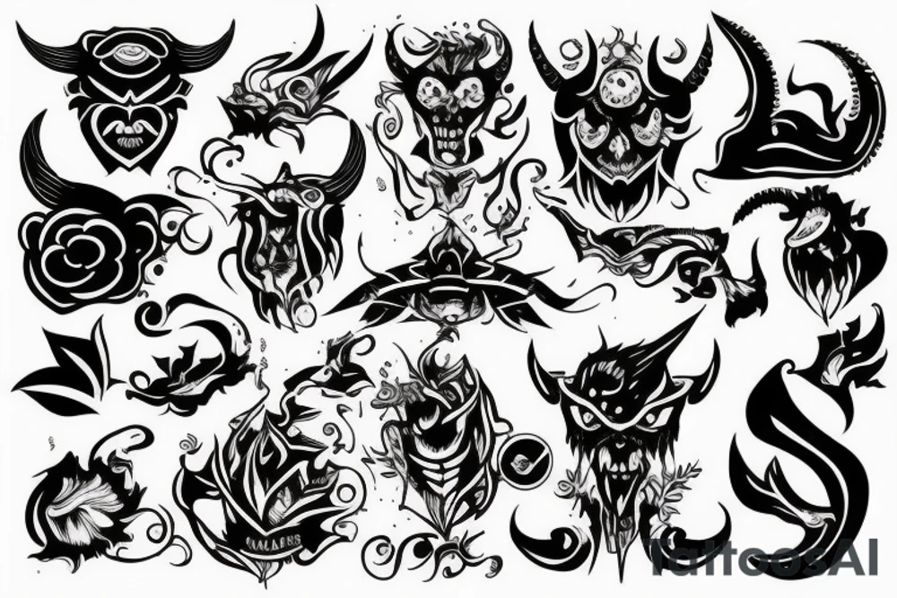 Devil with cigaratte tattoo idea