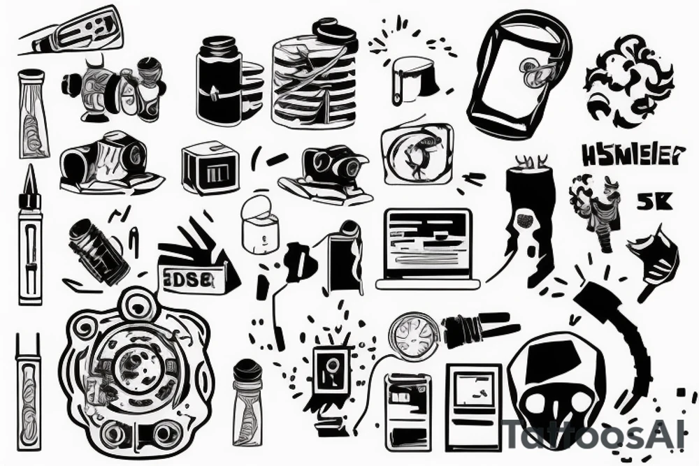 hacker stops the exploding tank tattoo idea