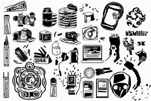 hacker stops the exploding tank tattoo idea