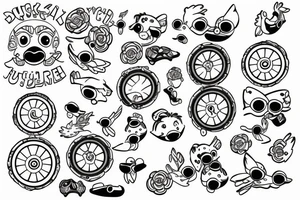 Uniform in gummy duck wheel tattoo idea