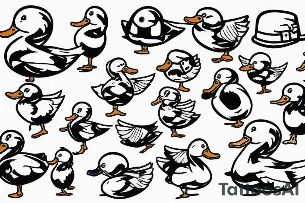 Uniform in duck tattoo idea