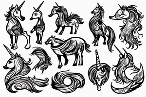 Unicorn in duck tattoo idea