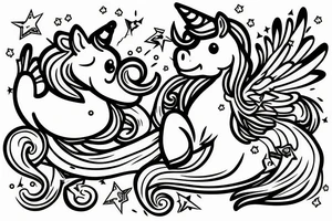 Unicorn in duck tattoo idea