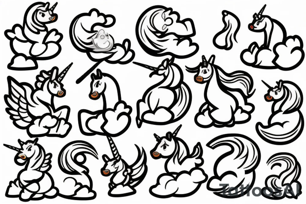 Unicorn rubber duck tattoo idea