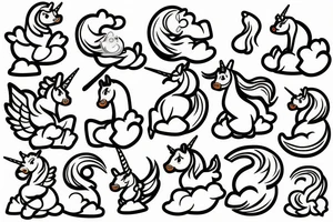 Unicorn rubber duck tattoo idea