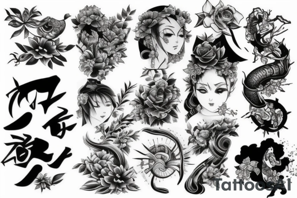 Japanese arm tattoo idea
