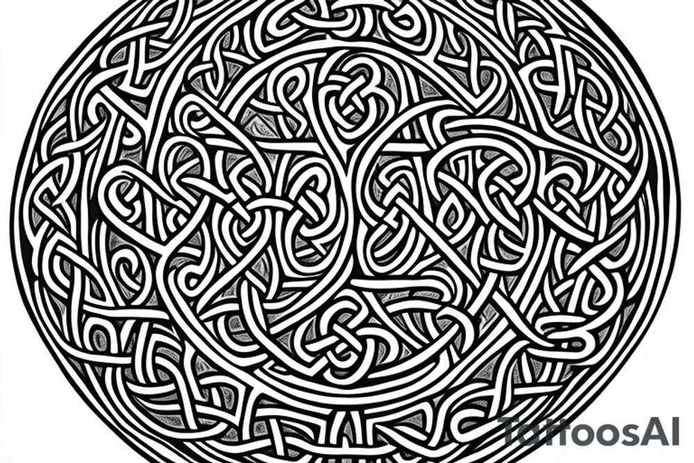 irish shamrock, tree of life, celtic knot combination.  Also with the theme of a rising sun. tattoo idea