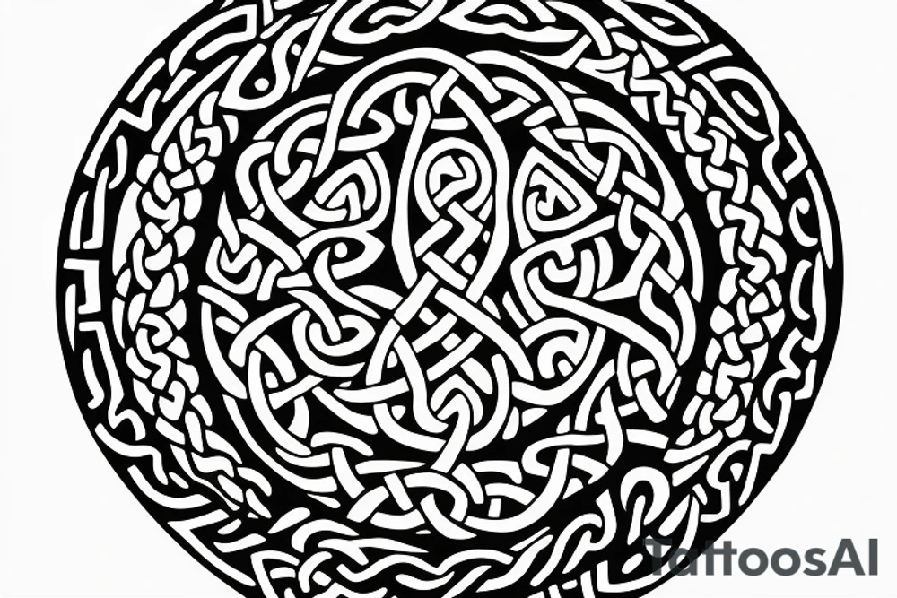 irish shamrock, tree of life, celtic knot combination.  Also with the theme of a rising sun.  Include the initials DR tattoo idea