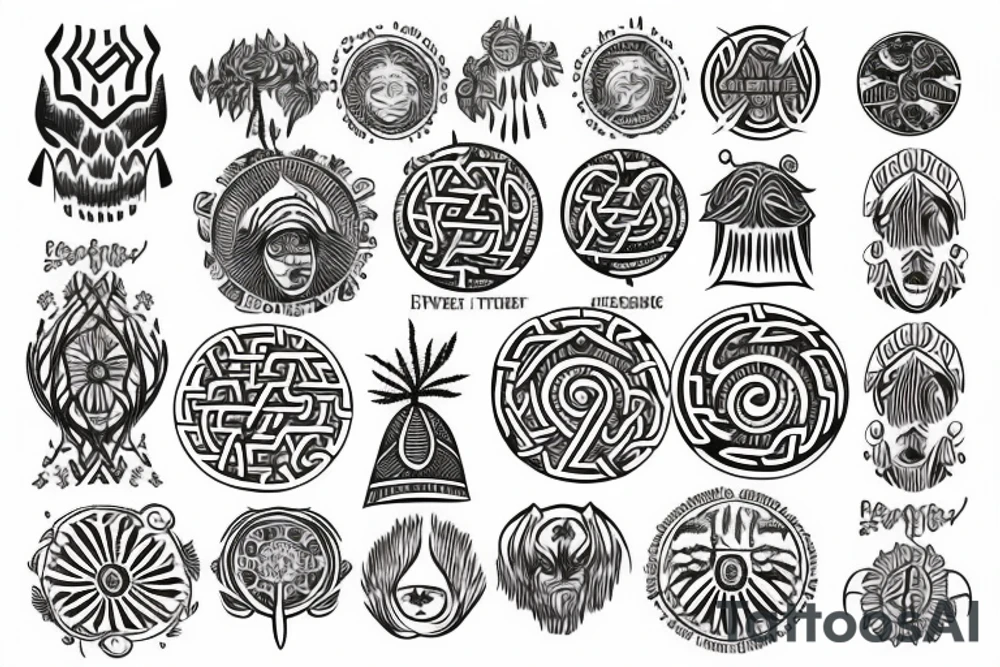 irish tree of live with a rising sun tattoo idea
